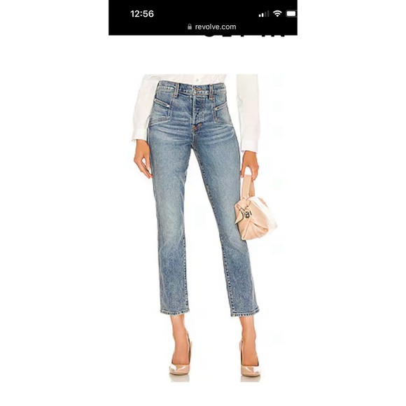 Veronica Beard Ryleigh Slim Straight in Blue Mist - Size 4/27 - Picture 2 of 4